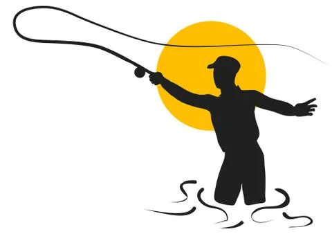 Fly fishing Stock Illustration