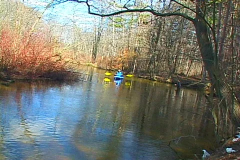 Fly Fishing on Michigan's Huron River Stock Footage 362167