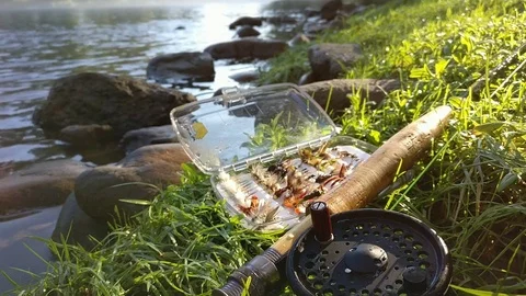 Fly Fishing Motion Background (loopable) Stock Footage 82340408