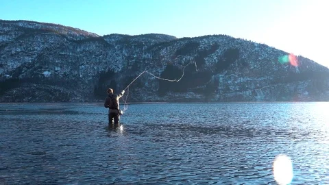 Fly Fishing Cast Stock Video Footage