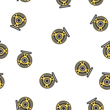 Fly fishing vector seamless pattern Stock Illustration