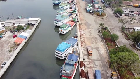 Fly Forward And Tilt Down Over Traditional Wooden Boats Stock Footage 208909342