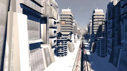 Fly In The Future City, Stock Illustration