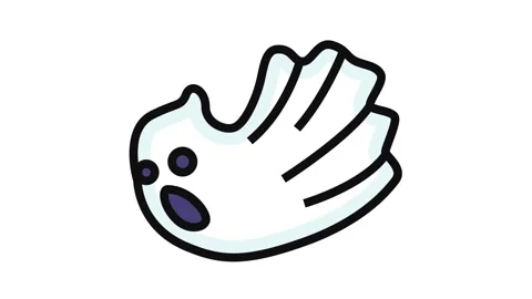 Fly ghost color icon animation Stock Footage 326101375