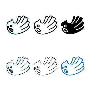 Fly ghost color icon vector clean Illustrazione stock