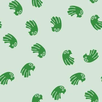 Fly ghost glyph seamless pattern Stock Illustration