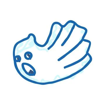 Fly ghost icon doodle illustration Stock Illustration