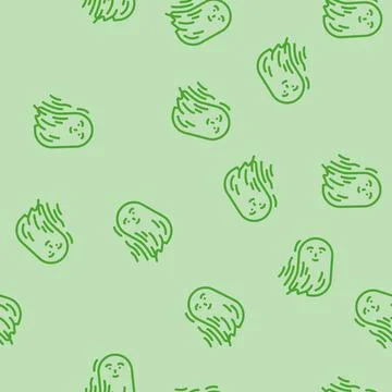 Fly ghost line vector seamless pattern Illustrazione stock