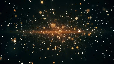 Fly Gold Particles Stock Footage 79811838