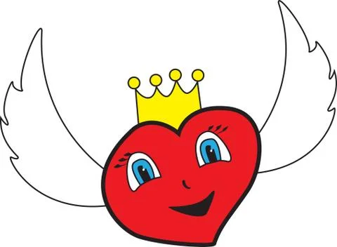 Fly heart with wings Stock Illustration