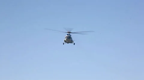 Fly helicopter Stock Footage 49061865