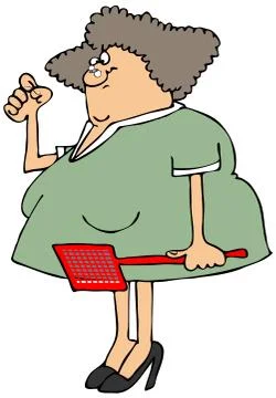 Fly on her nose Stock Illustration