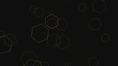 Fly hexagons elements on dark space Stock Footage 215390377