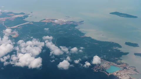 Fly high above the terrain Video stock 222422414