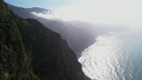 Fly high and soak in the summer vibes of Madeira Island Video stock 246393918
