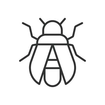 Fly icon in line design. fly, insect, pest, bug, animal, wings, parasite on Stock Illustration