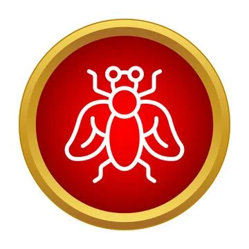 Fly icon showing pest control and insect problems Stock Illustration