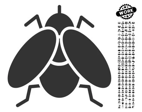 Fly Icon with Work Bonus 库存插图