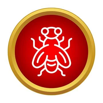 Fly insect icon warning pest control concept Stock Illustration