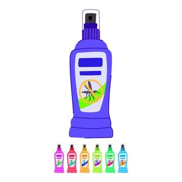 Fly insect repellent vector cartoon graphic Stock Illustration