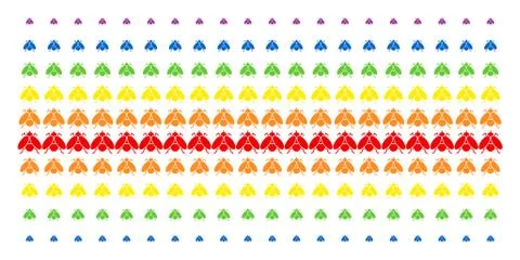 Fly Insect Shape Halftone Spectral Pattern Illustrazione stock