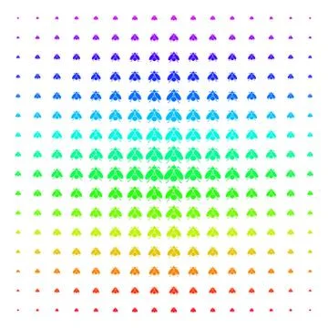 Fly Insect Shape halftone Spectrum pattern Illustrazione stock