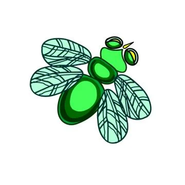 Fly. an insect with wings Illustrazione stock