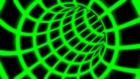 Fly Inside Green Digital Tunnel Grid in Connected Secure Computer Network Stock Footage 117240118