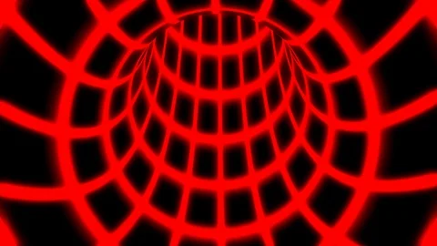 Fly Inside Red Digital Tunnel Grid in Connected Secure Computer Network Stock Footage 117240379