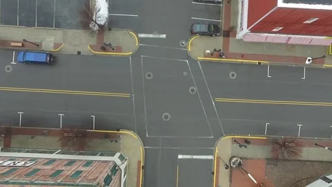 Fly up from intersecton Stock Footage 72505124