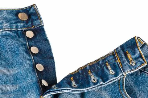 Fly of the jeans with button closure Stock Photos
