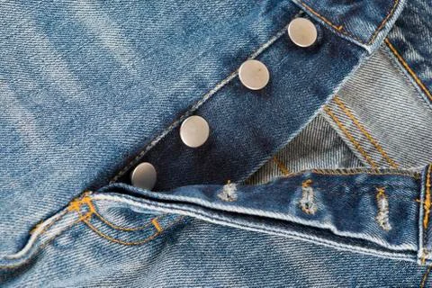 Fly of the jeans with button closure Stock Photos