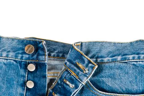 Fly of the jeans with button closure Stock Photos