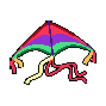 Fly kite pixel art vector illustration 스톡 일러스트