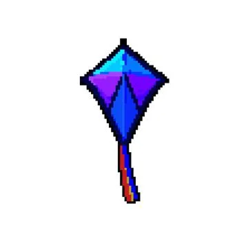 Fly kite sky pixel art vector illustration 스톡 일러스트
