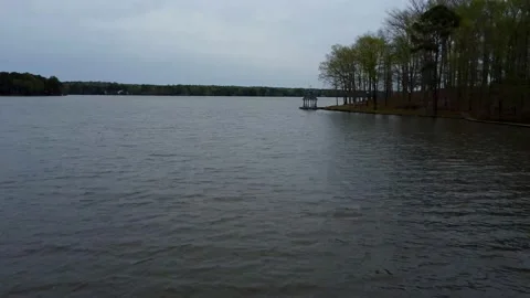 Fly by lake gazebo Video stock 237945352