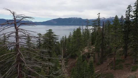 Fly into Lake Tahoe Stock Footage 133395629