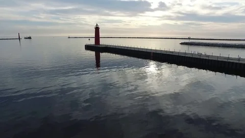 Fly By Lighthouse Stock Footage 81912365