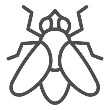 Fly line icon, Insects concept, fly insect sign on white background, Fly Illustrazione stock