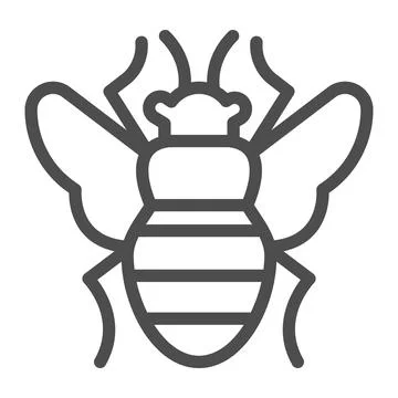 Fly line icon, pest control concept, Flea sign on white background, bloodsucker Stock Illustration