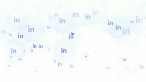 Fly LinkedIn icons on network background Stock Footage 168664607