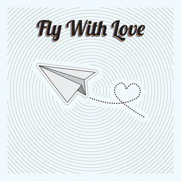 Fly With Love Icon 스톡 일러스트