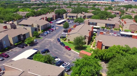 Fly Low Over Apartment Complex Stock Footage 65797253