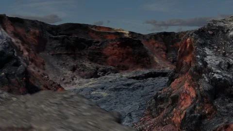 Fly into Magma Chamber Stock Footage 124398314