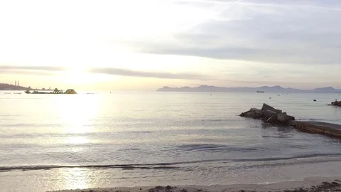 Fly Mallorca beach Video stock 129366850