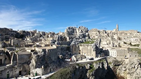 Fly on Matera Sassi - IDRIS Video stock 104046973