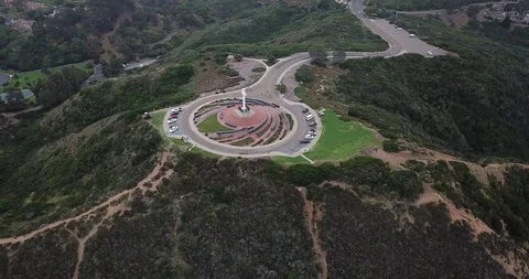 Fly By of Mount Soledad in La Jolla, California, 4K Stock Footage 111384274