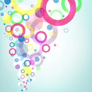 Fly multicolored circles Stock Illustration