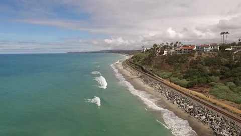 Fly to North Beach San Clemente Stock Footage 238383858