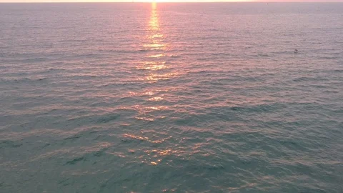 Fly to the ocean sunset Stock Footage 115506779